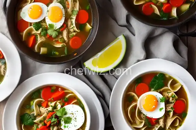Turkey Soup with Egg Noodles and Vegetables