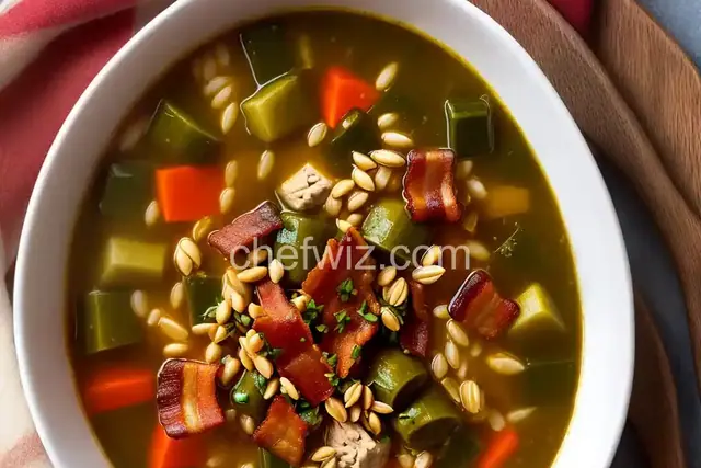 Turkey and Okra Soup with Barley and Bacon