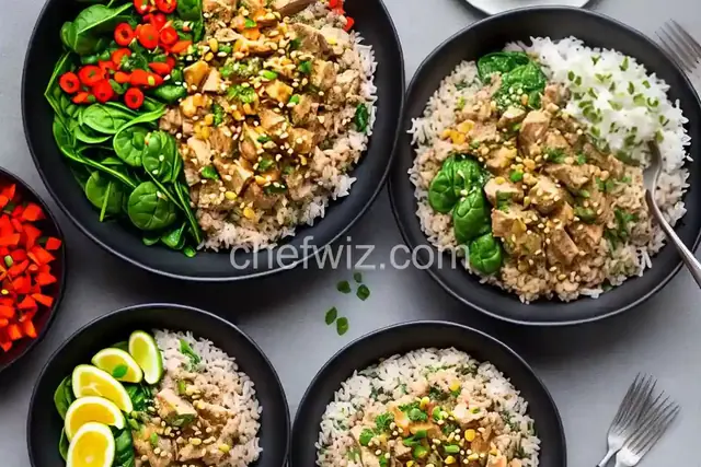 Turkey and Spinach Rice Bowl