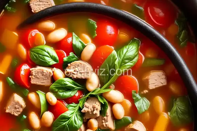 Tuscan Bean and Chicken Italian Sausage Soup