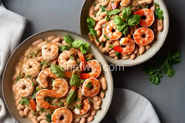 Tuscan Shrimp with White Beans