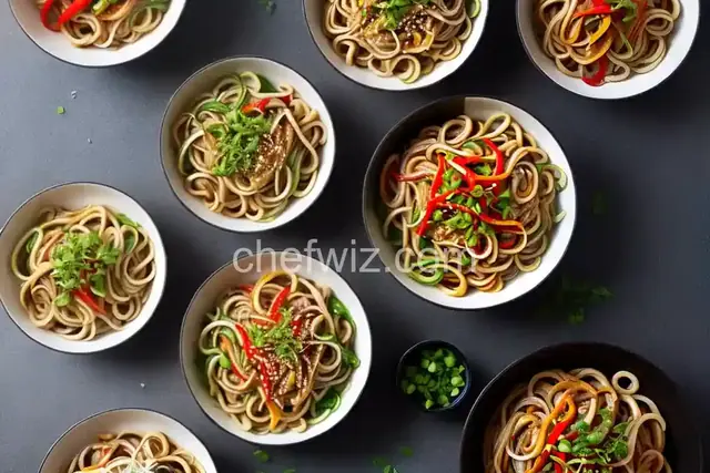Udon With Stir-Fried Peppers and Onions