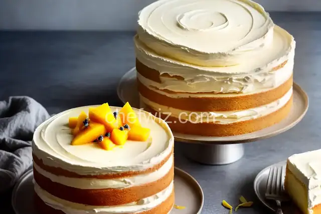 Vanilla Layer Cake With Mango Curd