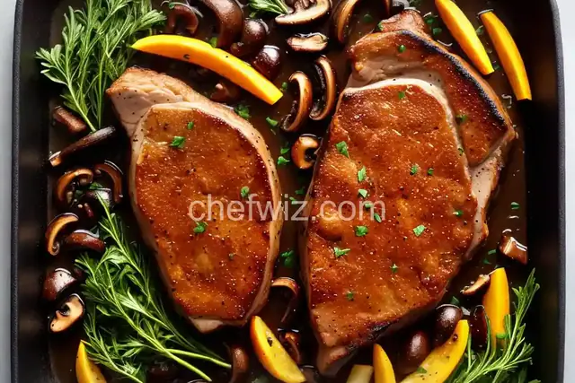 Veal Chop with Portabello Mushrooms