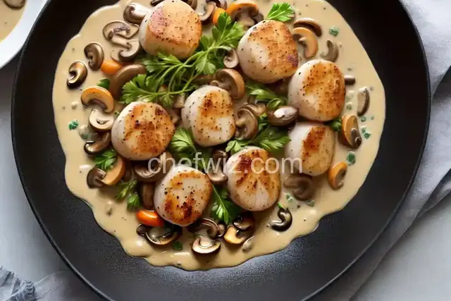 Veal Scallops with Creamy Mushroom Sauce