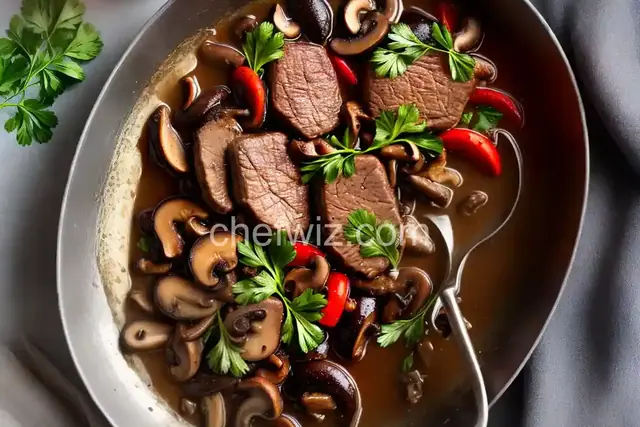 Veal, Wild Mushrooms, and Red Wine