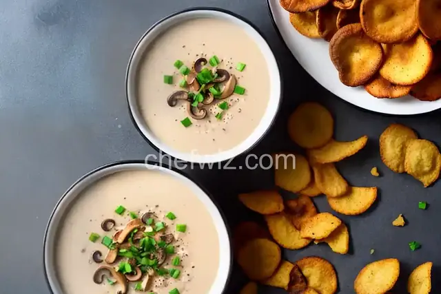 Vegan Cream of Mushroom Soup With Crispy Shiitake Chips Recipe
