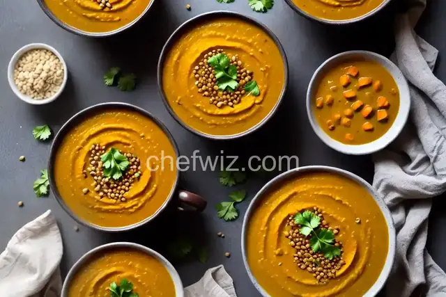 Vegan Curried Cauliflower, Sweet Potato, and Lentil Soup