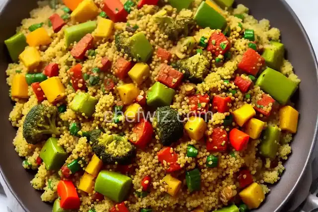 Vegan Moroccan Couscous with Raisins and Vegetables