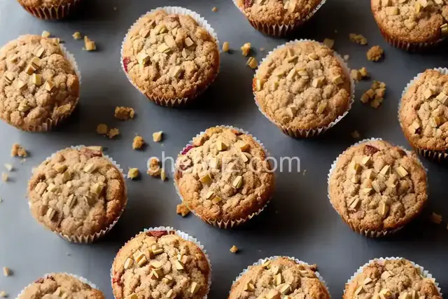 Vegan Rhubarb Cinnamon Streusel Muffins