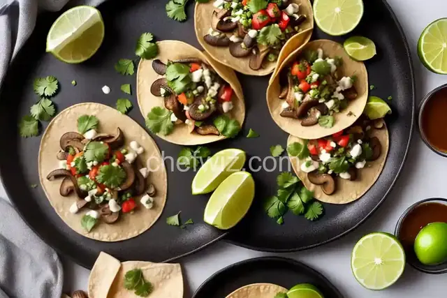 Vegan Tacos with Mushrooms and Tomatillos