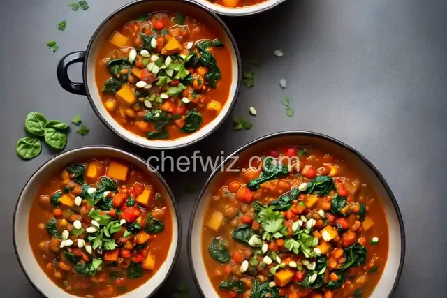 Vegetarian Pumpkin Spinach Chili
