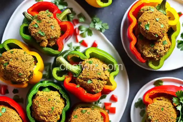 Vegetarian Stuffed Peppers with Falafel