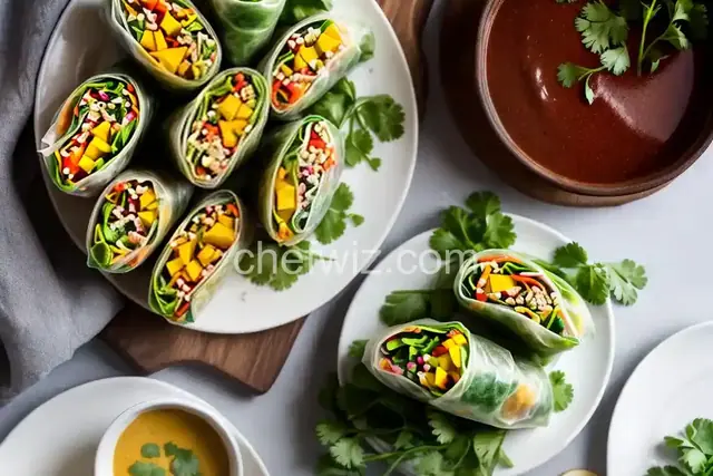 Veggie Spring Rolls with Thai Mango Dipping Sauce