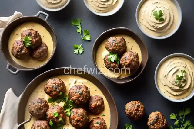 Venison Meatballs with Creamy Mustard Sauce