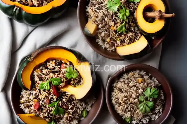 Venison and Wild Rice Stuffed Acorn Squash
