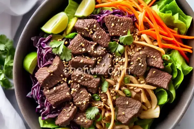 Vietnamese Beef and Red Cabbage Bowl