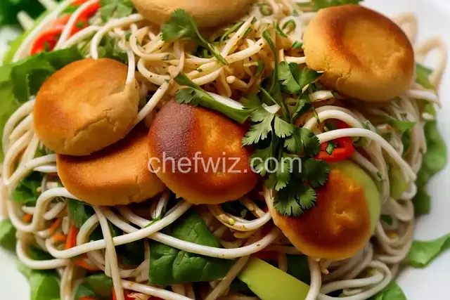 Vietnamese Noodle salad (bun tam bi)