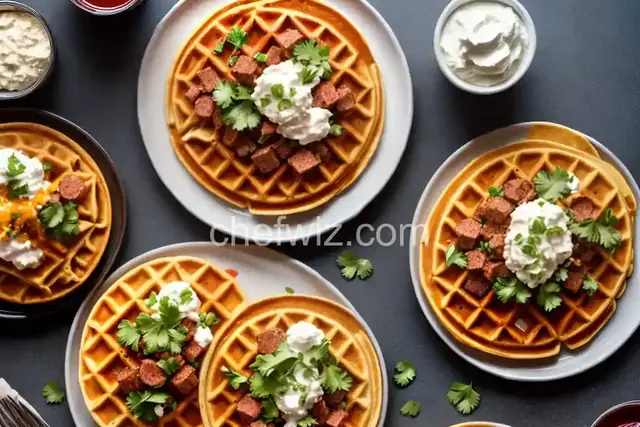 Waffle Taco with Spicy Sausage and Hot Honey
