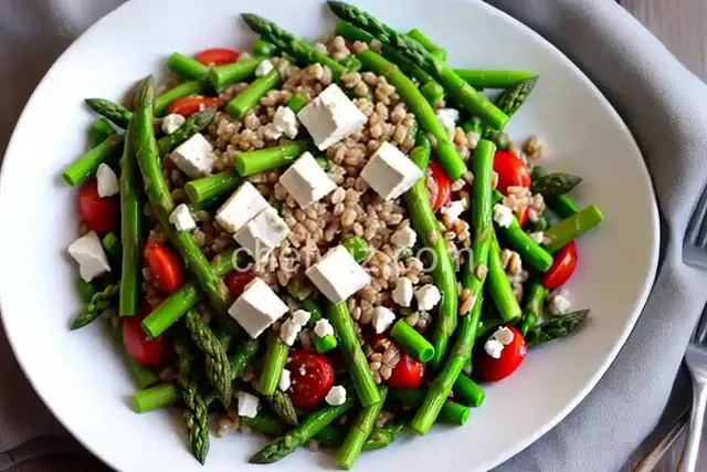 Warm Farro Salad With Asparagus, Peas, and Feta Recipe