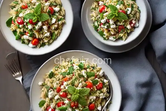 Warm Orzo Salad with Mint and Feta