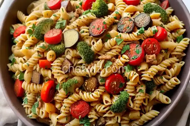 Warm Roasted Fall Vegetable Pasta Salad