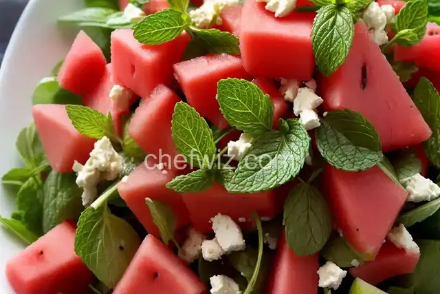 Watermelon Salad with Mint Dressing
