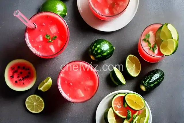 Watermelon and Cucumber Juice with a Spritz of Lime