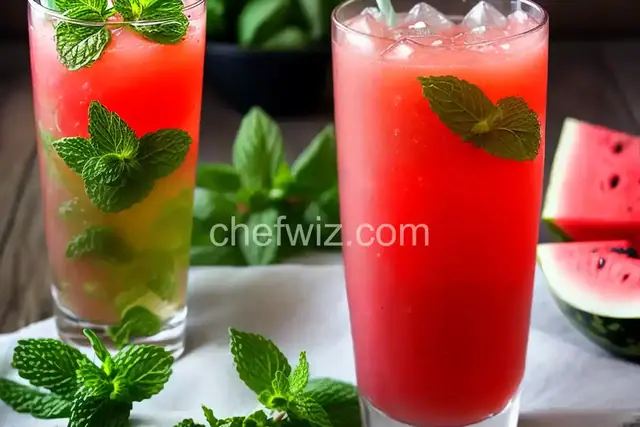 Watermelon and Mint "Agua Fresca" (Fresh Fruit-Blended Water)