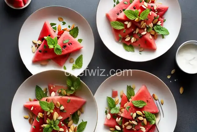 Watermelon and Prosciutto With Mint and Toasted Almonds