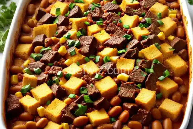 Weeknight Beef And Bean Casserole With Cornbread Topping