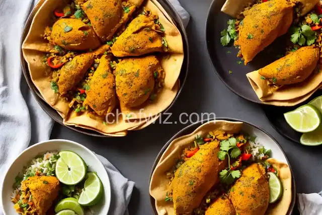 West Indian Curried Chicken Roti