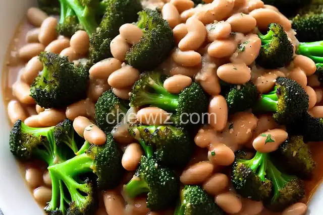 White Beans and Charred Broccoli with Parmesan