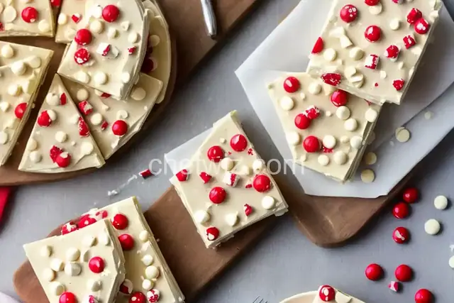 White Chocolate Bark with Peppermint Stick