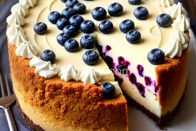White Chocolate Blueberry Cheesecake