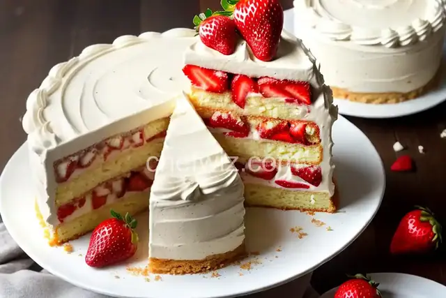 White Chocolate Strawberry Cake
