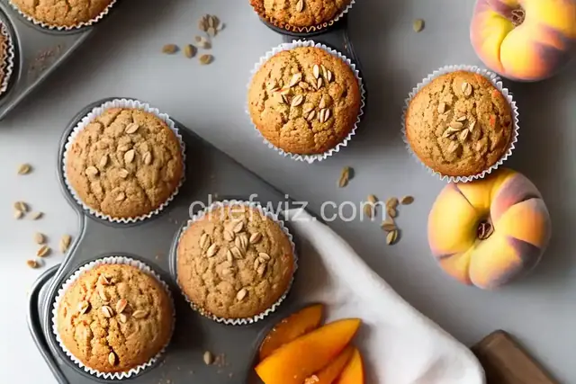 Whole Grain Carrot Peach Muffins