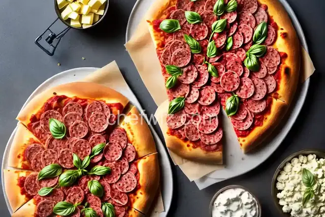 Whole-Grain Salami and Mozzarella Pizza