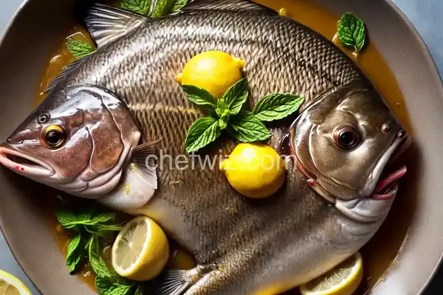 Whole Striped Bass with Lemon and Mint