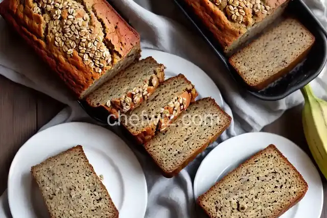 Whole Wheat Banana Bread with Flaxseed and Oats