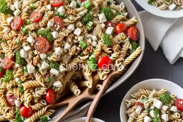 Whole-Wheat Pasta Salad with Walnuts and Feta Cheese