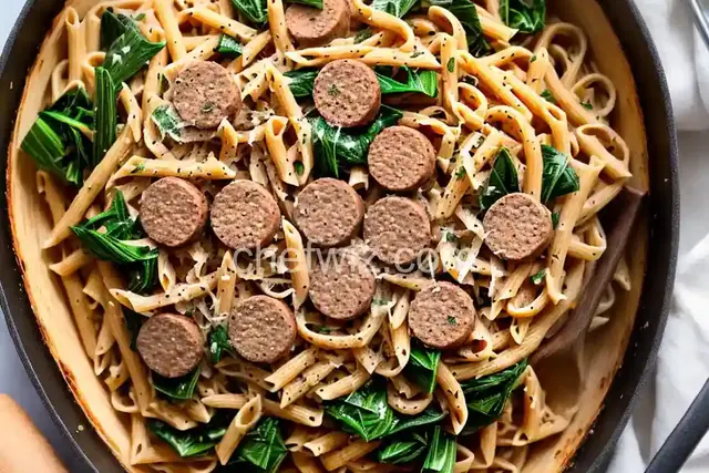 Whole-Wheat Pasta with Sausage and Swiss Chard