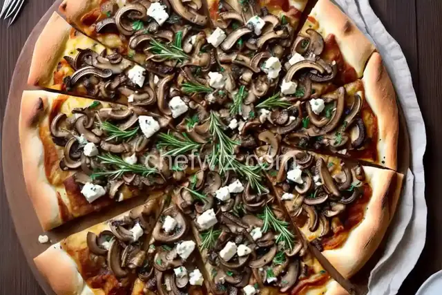 Wild Mushroom Pizza with Caramelized Onions, Fontina, and Rosemary