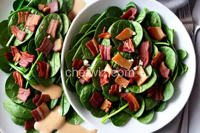 Wilted Spinach Salad and Bacon Vinaigrette