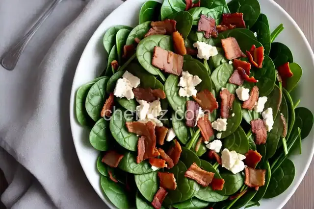 Wilted Spinach Salad with Hot Bacon Dressing