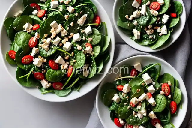 Wilted Spinach Salad with Warm Feta Dressing