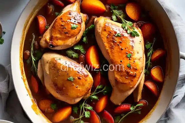 Wine-Braised Chicken with Apricots