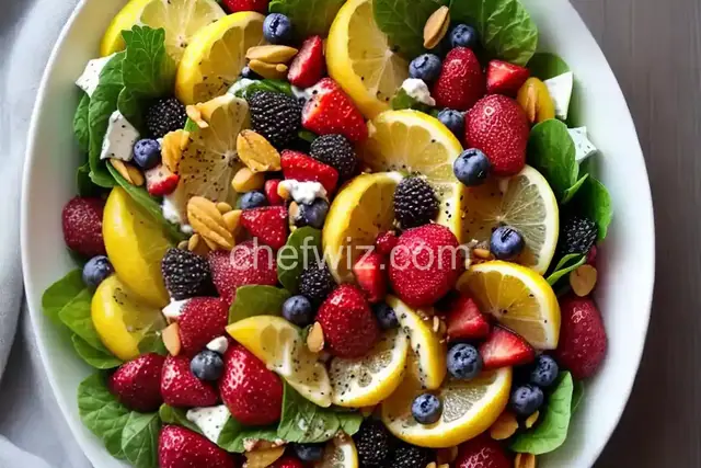 Winter Fruit Salad with Lemon Poppyseed Dressing