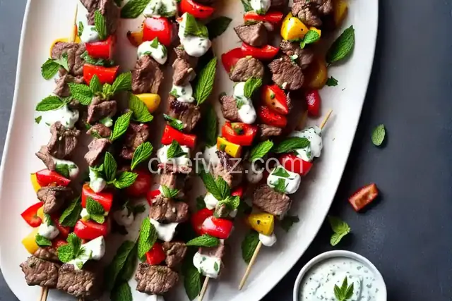 Yogurt- and Mint-Marinated Lamb Skewers Recipe