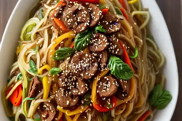 Yummy Korean Glass Noodles (Japchae)